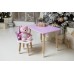 Стіл прямокутний 46х60х45 і стілець корона 26.5х26х25, столик та стільчик для дівчинки, фіолетовий з білим Стіл прямокутний 46х60х45 і стілець корона 26.5х26х25, столик та стільчик для дівчинки, фіолетовий з білим