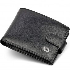 Класичне чоловіче портмоне з натуральної шкіри ST Leather ST102 Чорний Класичне чоловіче портмоне з натуральної шкіри ST Leather ST102 Чорний
