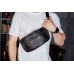 Стильна чоловіча бананка з натуральної гладкої шкіри 14х25х10, сумка нагрудна для телефону NM-50358 чорна Стильна чоловіча бананка з натуральної гладкої шкіри 14х25х10, сумка нагрудна для телефону NM-50358 чорна