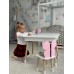 Дитячий столик з відкидним верхом 53х60х45 і стільчик метелик 26.5х26х25, стіл та стілець для дітей до 7 років, білий з рожевим Дитячий столик з відкидним верхом 53х60х45 і стільчик метелик 26.5х26х25, стіл та стілець для дітей до 7 років, білий з рожевим
