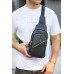 Чоловічий слінг через плече 18х32х7, шкіряна бананка нагрудна, сумка рюкзак Tiding Bag 33737 чорна Чоловічий слінг через плече 18х32х7, шкіряна бананка нагрудна, сумка рюкзак Tiding Bag 33737 чорна