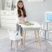 Столик хмаринка з відкидною нішею 54х68х50 і стільчик корона 26.5х26х25, стіл та стілець в дитячу, білий Столик хмаринка з відкидною нішею 54х68х50 і стільчик корона 26.5х26х25, стіл та стілець в дитячу, білий