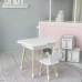 Столик хмаринка з відкидною нішею 54х68х50 і стільчик корона 26.5х26х25, стіл та стілець в дитячу, білий Столик хмаринка з відкидною нішею 54х68х50 і стільчик корона 26.5х26х25, стіл та стілець в дитячу, білий