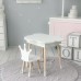 Столик хмаринка з відкидною нішею 54х68х50 і стільчик корона 26.5х26х25, стіл та стілець в дитячу, білий Столик хмаринка з відкидною нішею 54х68х50 і стільчик корона 26.5х26х25, стіл та стілець в дитячу, білий