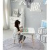 Столик хмаринка з відкидною нішею 54х68х50 і стільчик корона 26.5х26х25, стіл та стілець в дитячу, білий Столик хмаринка з відкидною нішею 54х68х50 і стільчик корона 26.5х26х25, стіл та стілець в дитячу, білий