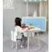 Столик хмаринка з нішею для речей 54х68х50 і стільчик спинка в формі метелика 26.5х26х25, стіл та стілець в дитячу кімнату, білий Столик хмаринка з нішею для речей 54х68х50 і стільчик спинка в формі метелика 26.5х26х25, стіл та стілець в дитячу кімнату, білий