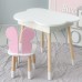 Столик хмаринка з нішею 54х68х50 і стільчик метелик 26.5х26х25, стіл та стілець в дитячу, білий з рожевим Столик хмаринка з нішею 54х68х50 і стільчик метелик 26.5х26х25, стіл та стілець в дитячу, білий з рожевим