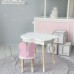 Столик хмаринка з нішею 54х68х50 і стільчик метелик 26.5х26х25, стіл та стілець в дитячу, білий з рожевим Столик хмаринка з нішею 54х68х50 і стільчик метелик 26.5х26х25, стіл та стілець в дитячу, білий з рожевим