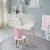 Столик хмаринка з нішею 54х68х50 і стільчик метелик 26.5х26х25, стіл та стілець в дитячу, білий з рожевим Столик хмаринка з нішею 54х68х50 і стільчик метелик 26.5х26х25, стіл та стілець в дитячу, білий з рожевим
