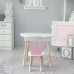 Столик хмаринка з зручною нішею 54х68х50 і стільчик корона 26.5х26х25, стіл та стілець в дитячу, білий з рожевим Столик хмаринка з зручною нішею 54х68х50 і стільчик корона 26.5х26х25, стіл та стілець в дитячу, білий з рожевим