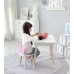 Столик хмаринка з зручною нішею 54х68х50 і стільчик корона 26.5х26х25, стіл та стілець в дитячу, білий з рожевим Столик хмаринка з зручною нішею 54х68х50 і стільчик корона 26.5х26х25, стіл та стілець в дитячу, білий з рожевим