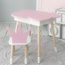Столик хмаринка з відкидною нішею 54х68х50 і стільчик корона 26.5х26х25, стіл та стілець в дитячу, рожевий з білим Столик хмаринка з відкидною нішею 54х68х50 і стільчик корона 26.5х26х25, стіл та стілець в дитячу, рожевий з білим