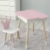 Столик хмаринка з відкидною нішею 54х68х50 і стільчик корона 26.5х26х25, стіл та стілець в дитячу, рожевий з білим Столик хмаринка з відкидною нішею 54х68х50 і стільчик корона 26.5х26х25, стіл та стілець в дитячу, рожевий з білим