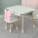 Стіл прямокутний з шухлядою 46х60х45 і стілець метелик 26.5х26х25, столик та стільчик для дівчачої кімнати, рожевий з білим Стіл прямокутний з шухлядою 46х60х45 і стілець метелик 26.5х26х25, столик та стільчик для дівчачої кімнати, рожевий з білим