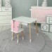 Стіл прямокутний з шухлядою 46х60х45 і стілець метелик 26.5х26х25, столик та стільчик для дівчачої кімнати, рожевий з білим Стіл прямокутний з шухлядою 46х60х45 і стілець метелик 26.5х26х25, столик та стільчик для дівчачої кімнати, рожевий з білим