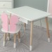 Стіл прямокутний з шухлядою 46х60х45 і стілець метелик 26.5х26х25, столик та стільчик для дівчачої кімнати, рожевий з білим Стіл прямокутний з шухлядою 46х60х45 і стілець метелик 26.5х26х25, столик та стільчик для дівчачої кімнати, рожевий з білим
