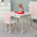 Стіл прямокутний з шухлядою 46х60х45 і стілець метелик 26.5х26х25, столик та стільчик для дівчачої кімнати, рожевий з білим Стіл прямокутний з шухлядою 46х60х45 і стілець метелик 26.5х26х25, столик та стільчик для дівчачої кімнати, рожевий з білим