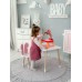 Стіл прямокутний з шухлядою 46х60х45 і стілець метелик 26.5х26х25, столик та стільчик для дівчачої кімнати, рожевий з білим Стіл прямокутний з шухлядою 46х60х45 і стілець метелик 26.5х26х25, столик та стільчик для дівчачої кімнати, рожевий з білим