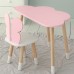 Стіл хмаринка 46х70х40 та стільчик метелик 26.5х26х25, дитячий столик та стілець для малювання/занять, рожевий з білим Стіл хмаринка 46х70х40 та стільчик метелик 26.5х26х25, дитячий столик та стілець для малювання/занять, рожевий з білим