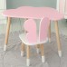 Стіл хмаринка 46х70х40 та стільчик метелик 26.5х26х25, дитячий столик та стілець для малювання/занять, рожевий з білим Стіл хмаринка 46х70х40 та стільчик метелик 26.5х26х25, дитячий столик та стілець для малювання/занять, рожевий з білим