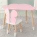 Стіл хмаринка 46х70х40 та стільчик метелик 26.5х26х25, дитячий столик та стілець для малювання/занять, рожевий з білим Стіл хмаринка 46х70х40 та стільчик метелик 26.5х26х25, дитячий столик та стілець для малювання/занять, рожевий з білим