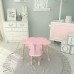 Стіл хмаринка 46х70х40 та стільчик метелик 26.5х26х25, дитячий столик та стілець для малювання/занять, рожевий з білим Стіл хмаринка 46х70х40 та стільчик метелик 26.5х26х25, дитячий столик та стілець для малювання/занять, рожевий з білим