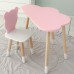 Столик хмарка 46х70х40 та стілець медведик 26.5х26х25, дитячий стіл та стільчик для малювання/занять, рожевий з білим Столик хмарка 46х70х40 та стілець медведик 26.5х26х25, дитячий стіл та стільчик для малювання/занять, рожевий з білим