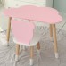 Столик хмарка 46х70х40 та стілець медведик 26.5х26х25, дитячий стіл та стільчик для малювання/занять, рожевий з білим Столик хмарка 46х70х40 та стілець медведик 26.5х26х25, дитячий стіл та стільчик для малювання/занять, рожевий з білим