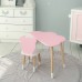 Столик хмарка 46х70х40 та стілець медведик 26.5х26х25, дитячий стіл та стільчик для малювання/занять, рожевий з білим Столик хмарка 46х70х40 та стілець медведик 26.5х26х25, дитячий стіл та стільчик для малювання/занять, рожевий з білим