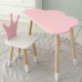 Стіл хмаринка 46х70х40 та стільчик коронка 26.5х26х25, дитячий столик та стілець для ігор/занять, рожевий з білим Стіл хмаринка 46х70х40 та стільчик коронка 26.5х26х25, дитячий столик та стілець для ігор/занять, рожевий з білим