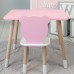 Стіл прямий 46х60х45 і стілець мордочка медведика 26.5х26х25, столик та стільчик для дівчинки, рожевий з білим Стіл прямий 46х60х45 і стілець мордочка медведика 26.5х26х25, столик та стільчик для дівчинки, рожевий з білим