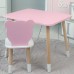 Стіл прямий 46х60х45 і стілець мордочка медведика 26.5х26х25, столик та стільчик для дівчинки, рожевий з білим Стіл прямий 46х60х45 і стілець мордочка медведика 26.5х26х25, столик та стільчик для дівчинки, рожевий з білим