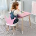 Стіл прямокутний з ящиком 46х60х45 і стілець корона 26.5х26х25, столик та стільчик в дитячу, рожевий з білим Стіл прямокутний з ящиком 46х60х45 і стілець корона 26.5х26х25, столик та стільчик в дитячу, рожевий з білим