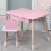 Стіл прямокутний з ящиком 46х60х45 і стілець корона 26.5х26х25, столик та стільчик в дитячу, рожевий з білим Стіл прямокутний з ящиком 46х60х45 і стілець корона 26.5х26х25, столик та стільчик в дитячу, рожевий з білим