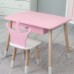 Стіл прямокутний з ящиком 46х60х45 і стілець корона 26.5х26х25, столик та стільчик в дитячу, рожевий з білим Стіл прямокутний з ящиком 46х60х45 і стілець корона 26.5х26х25, столик та стільчик в дитячу, рожевий з білим