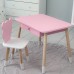 Стіл прямокутний з шухлядою 46х60х45 і стілець медвежа 26.5х26х25, столик та стільчик для дитячої кімнати, рожевий з білим Стіл прямокутний з шухлядою 46х60х45 і стілець медвежа 26.5х26х25, столик та стільчик для дитячої кімнати, рожевий з білим