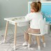 Стіл прямокутний з ящиком 46х60х45 і стілець вушка кролика 26.5х26х25, столик та стільчик в дитячу, білий Стіл прямокутний з ящиком 46х60х45 і стілець вушка кролика 26.5х26х25, столик та стільчик в дитячу, білий