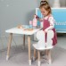 Стіл прямокутний 46х60х45 і стілець метелик 26.5х26х25, столик та стільчик для дівчинки до 7 років, білий Стіл прямокутний 46х60х45 і стілець метелик 26.5х26х25, столик та стільчик для дівчинки до 7 років, білий