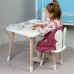Стіл прямокутний 46х60х45 і стілець метелик 26.5х26х25, столик та стільчик для дівчинки до 7 років, білий Стіл прямокутний 46х60х45 і стілець метелик 26.5х26х25, столик та стільчик для дівчинки до 7 років, білий
