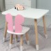 Столик прямокутний 46х60х45 і стільчик метелик 26.5х26х25, стіл та стілець в дитячу, білий з рожевим Столик прямокутний 46х60х45 і стільчик метелик 26.5х26х25, стіл та стілець в дитячу, білий з рожевим
