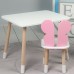 Столик прямокутний 46х60х45 і стільчик метелик 26.5х26х25, стіл та стілець в дитячу, білий з рожевим Столик прямокутний 46х60х45 і стільчик метелик 26.5х26х25, стіл та стілець в дитячу, білий з рожевим
