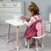 Столик прямокутний 46х60х45 і стільчик метелик 26.5х26х25, стіл та стілець в дитячу, білий з рожевим Столик прямокутний 46х60х45 і стільчик метелик 26.5х26х25, стіл та стілець в дитячу, білий з рожевим
