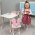 Столик прямокутний 46х60х45 і стільчик метелик 26.5х26х25, стіл та стілець в дитячу, білий з рожевим Столик прямокутний 46х60х45 і стільчик метелик 26.5х26х25, стіл та стілець в дитячу, білий з рожевим