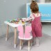 Столик прямокутний 46х60х45 і стільчик метелик 26.5х26х25, стіл та стілець в дитячу, білий з рожевим Столик прямокутний 46х60х45 і стільчик метелик 26.5х26х25, стіл та стілець в дитячу, білий з рожевим