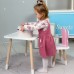 Столик прямокутний 46х60х45 і стільчик метелик 26.5х26х25, стіл та стілець в дитячу, білий з рожевим Столик прямокутний 46х60х45 і стільчик метелик 26.5х26х25, стіл та стілець в дитячу, білий з рожевим