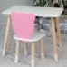 Стіл прямокутний 46х60х45 і стілець медвежа 26.5х26х25, столик та стільчик в дитячу, білий з рожевим Стіл прямокутний 46х60х45 і стілець медвежа 26.5х26х25, столик та стільчик в дитячу, білий з рожевим