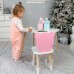 Стіл прямокутний 46х60х45 і стілець медвежа 26.5х26х25, столик та стільчик в дитячу, білий з рожевим Стіл прямокутний 46х60х45 і стілець медвежа 26.5х26х25, столик та стільчик в дитячу, білий з рожевим