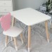 Стіл прямокутний 46х60х45 і стілець медвежа 26.5х26х25, столик та стільчик в дитячу, білий з рожевим Стіл прямокутний 46х60х45 і стілець медвежа 26.5х26х25, столик та стільчик в дитячу, білий з рожевим