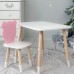 Стіл прямокутний 46х60х45 і стілець медвежа 26.5х26х25, столик та стільчик в дитячу, білий з рожевим Стіл прямокутний 46х60х45 і стілець медвежа 26.5х26х25, столик та стільчик в дитячу, білий з рожевим