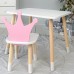 Стіл в дитячу кімнату 46х60х45 і стілець корона 26.5х26х25, столик та стільчик для дівчинки, рожевий з білим Стіл в дитячу кімнату 46х60х45 і стілець корона 26.5х26х25, столик та стільчик для дівчинки, рожевий з білим